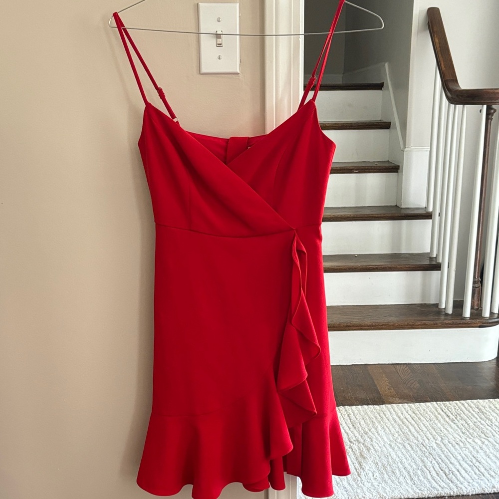 Likely Red Mini Dress with Ruffle Detail